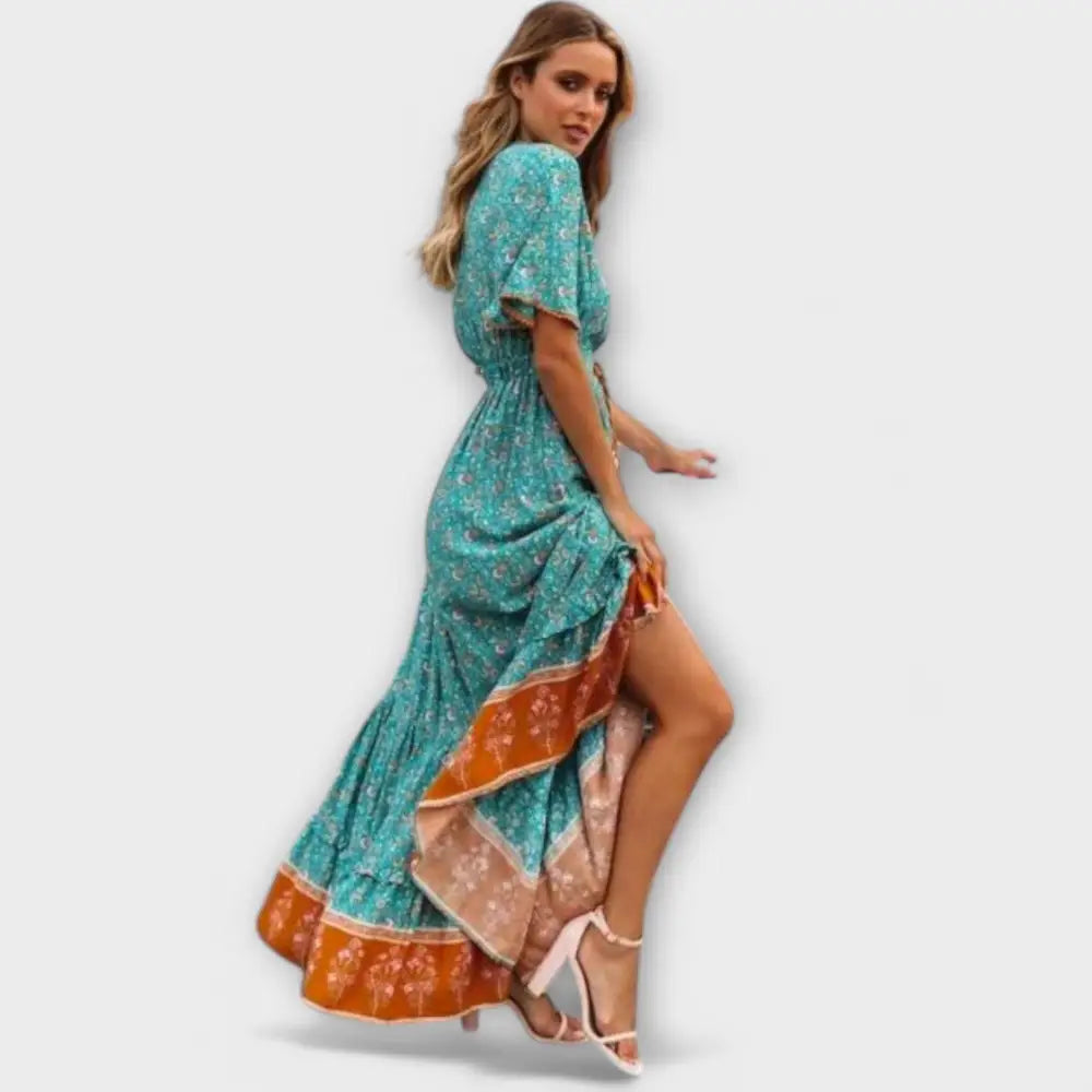 Sofía – Vestido Rayo de Colorido Floral - Vestidos