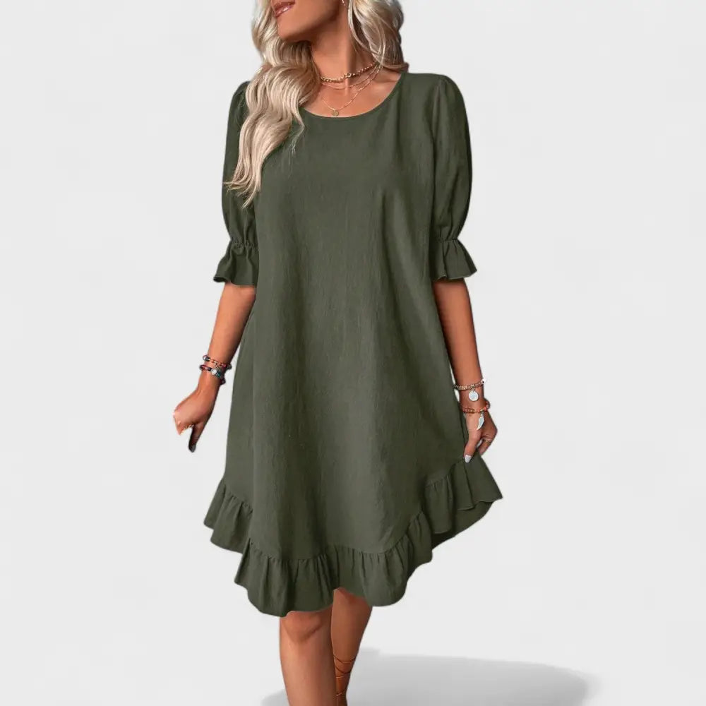 Sofía – Vestido Toque Romántico y Fresco - Verde (Casi agotado) / S - Vestidos