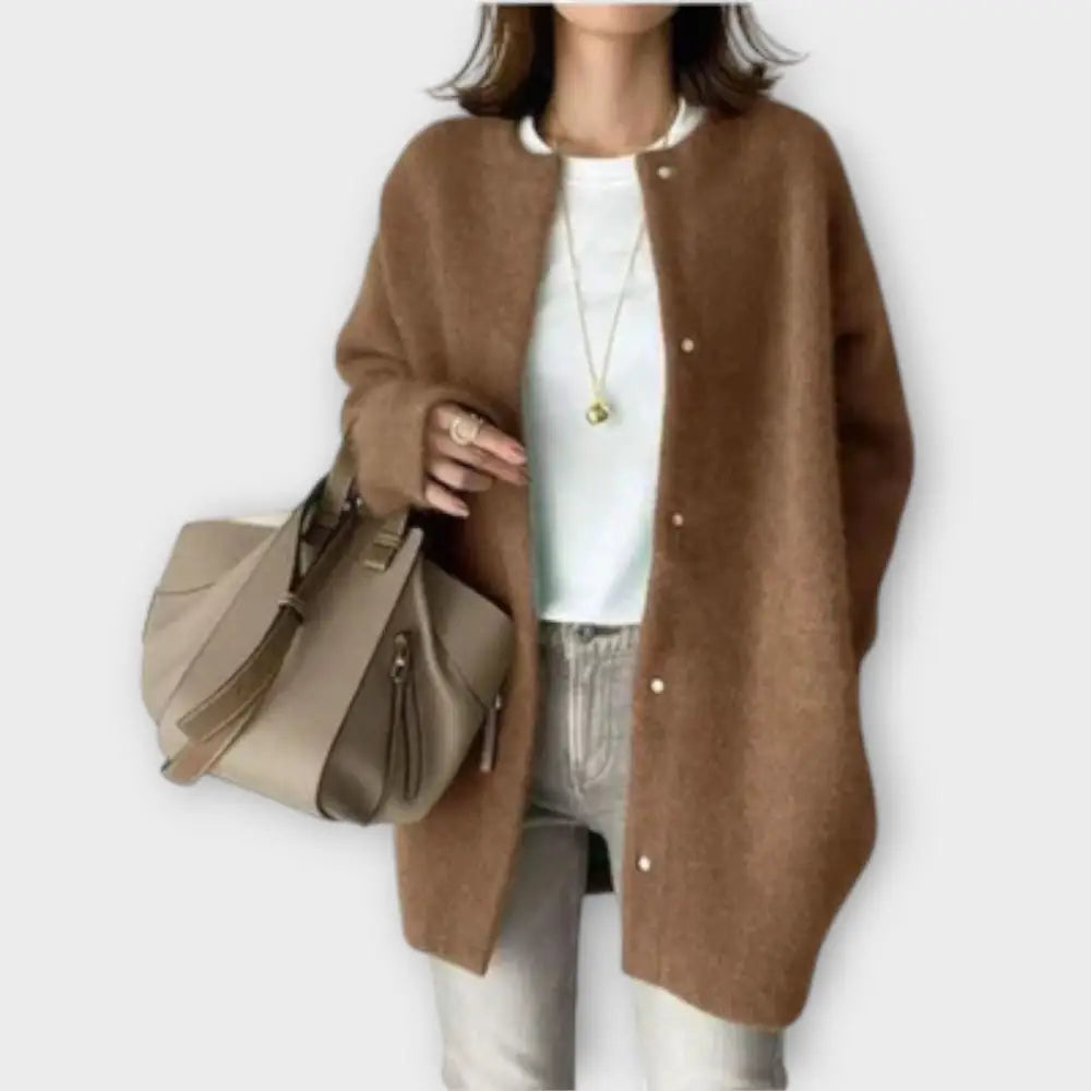 Valentina – Cárdigan Chic y Versátil - Braun / S - Suéteres & Cardigans