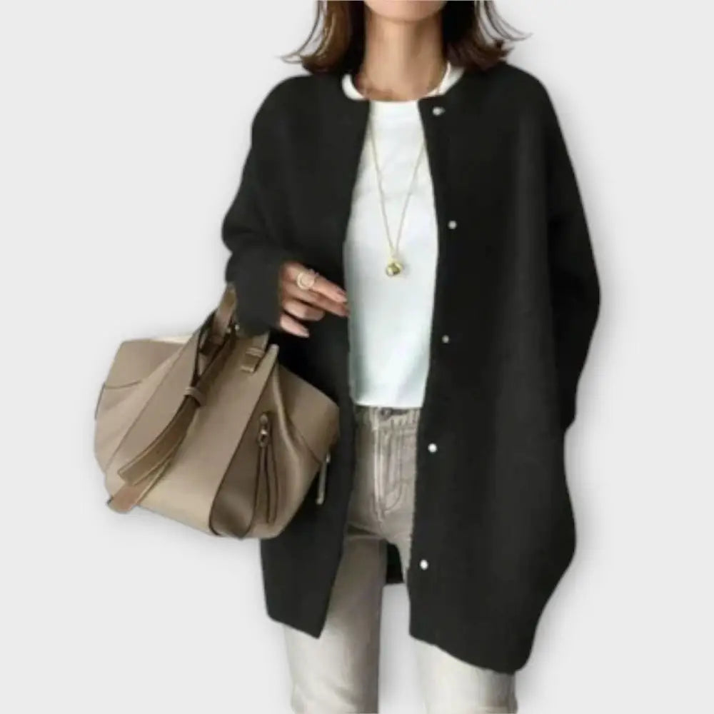 Valentina – Cárdigan Chic y Versátil - Negro / S - Suéteres & Cardigans