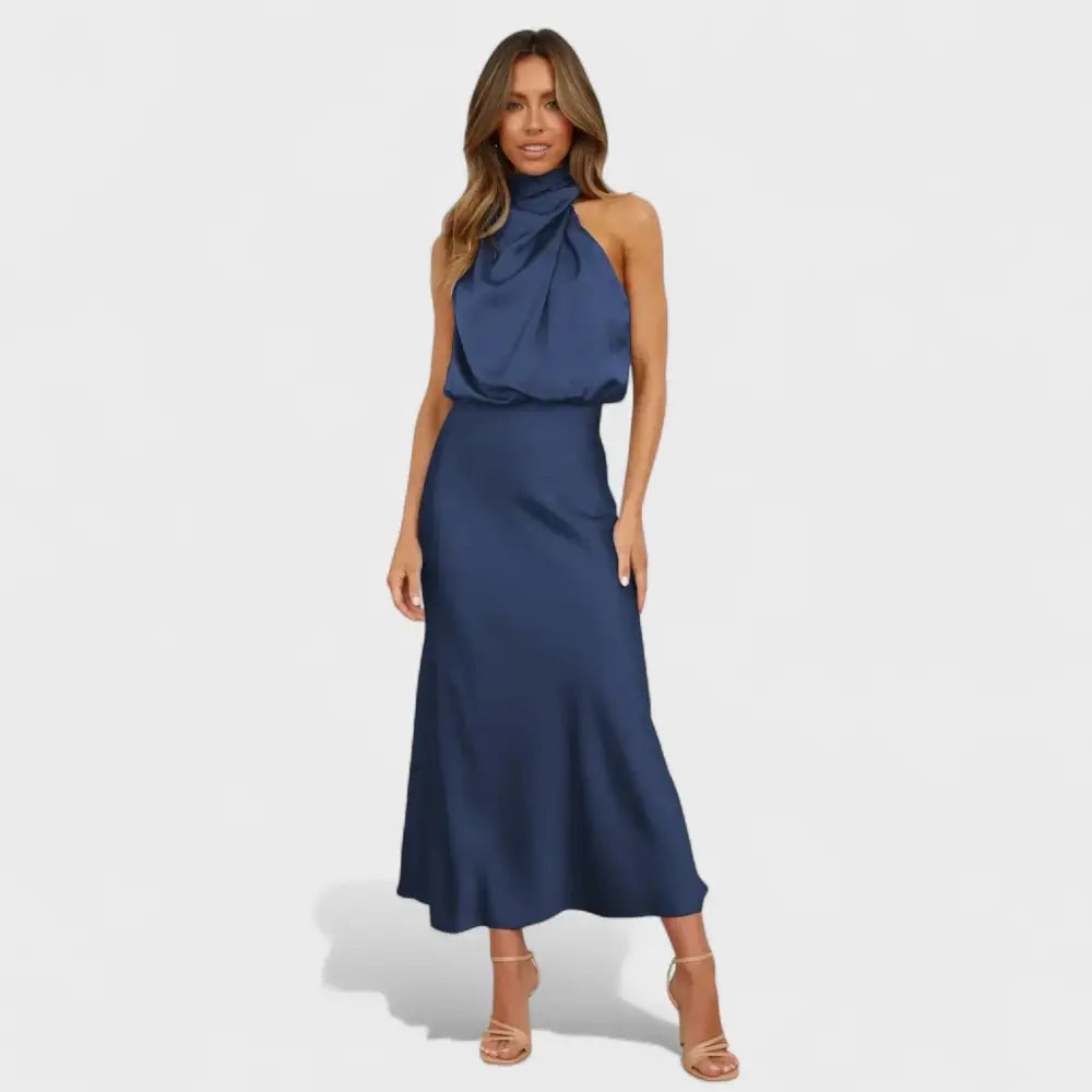 Valentina – Vestido Brillo de Noche Elegante - Azul marino / S - Vestidos