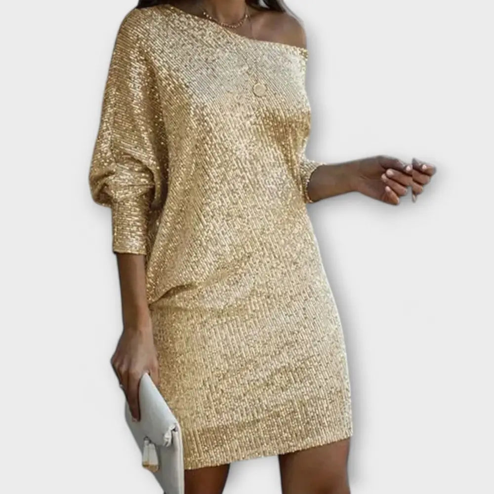 Valentina – Vestido Brillo Deslumbrante - Oro / S - Vestidos