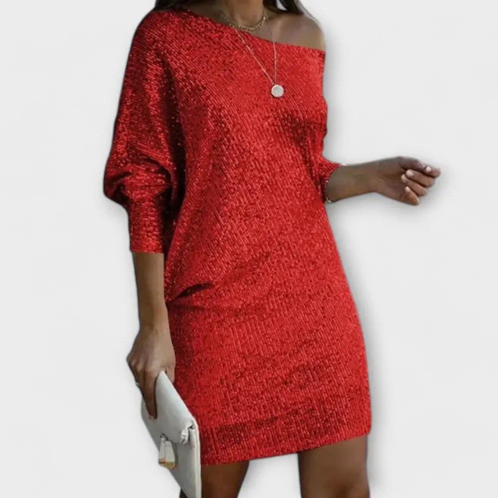 Valentina – Vestido Brillo Deslumbrante - Rojo / S - Vestidos