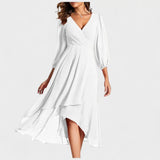 Valentina – Vestido Elegancia Asimétrica con Toque Chic - Blanco / S - Vestidos