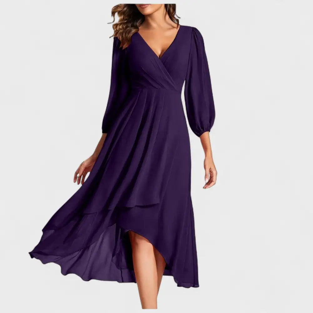 Valentina – Vestido Elegancia Asimétrica con Toque Chic - Marino / S - Vestidos