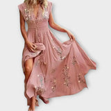 Valentina – Vestido Encanto Bohemio con Bordados Delicados - Hellrosa / S - Vestidos