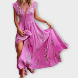 Valentina – Vestido Encanto Bohemio con Bordados Delicados - Rosa / S - Vestidos