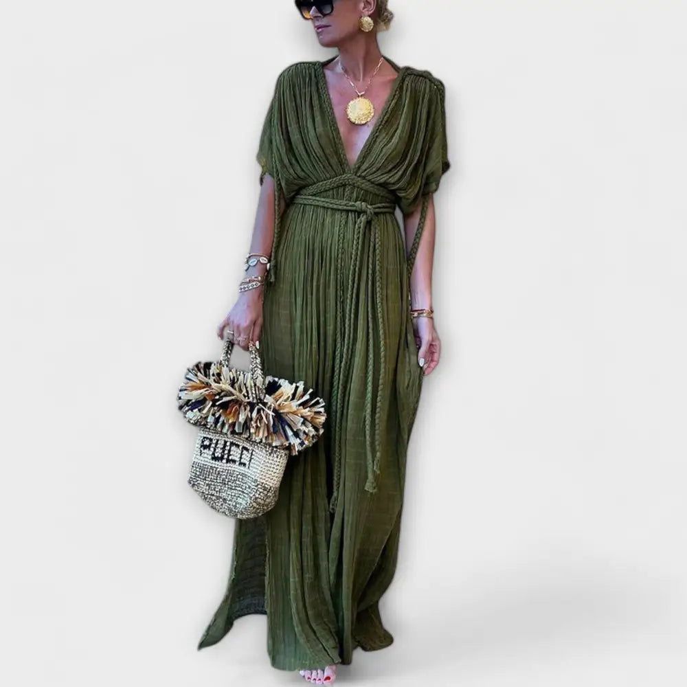 Valentina – Vestido Estilo Griego Sofisticado - Verde / Einheitsgröße - Vestidos