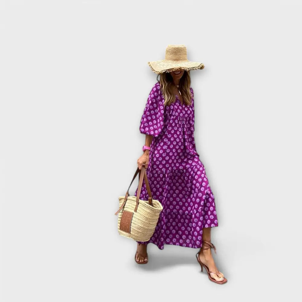 Valentina – Vestido Luz Geométrica Radiante - Lila / S - Vestidos