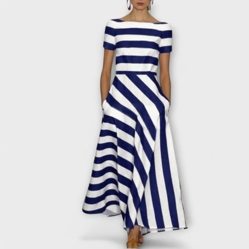 Valentina – Vestido Rayas Chic y Confortable - Dunkelblau / S - Vestidos