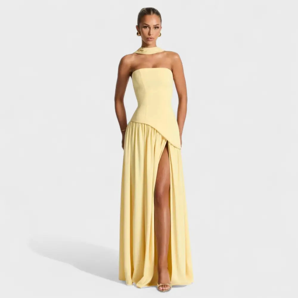Vestido Aura – Elegancia Natural y Fluidas Curvas - Amarillo / XS - Vestidos