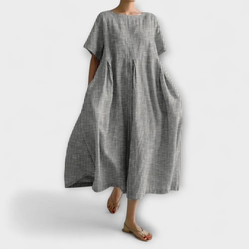 Vestido Eloísa – Estilo Atemporal con Toque Fresco - Gris / S - Vestidos