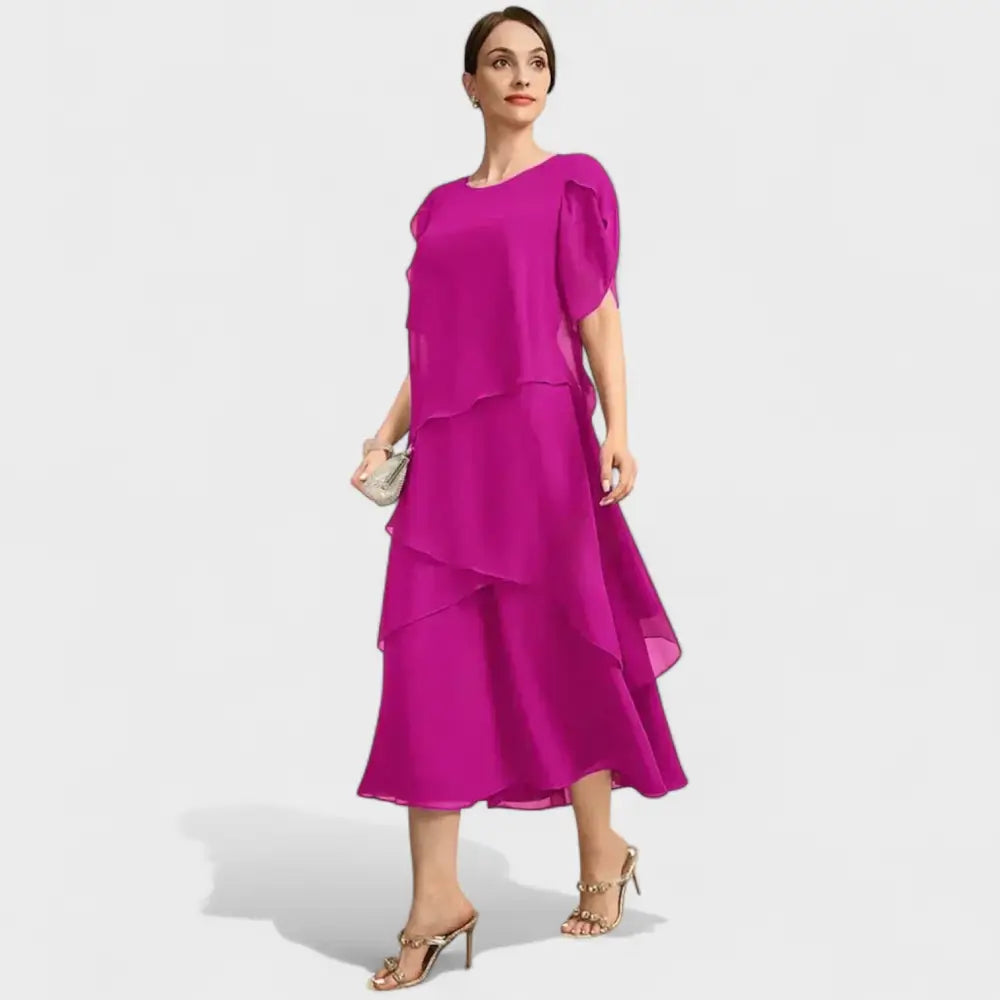 Vestido Jimena – Estilo Sofisticado y Ligero - Rosa / M - Vestidos