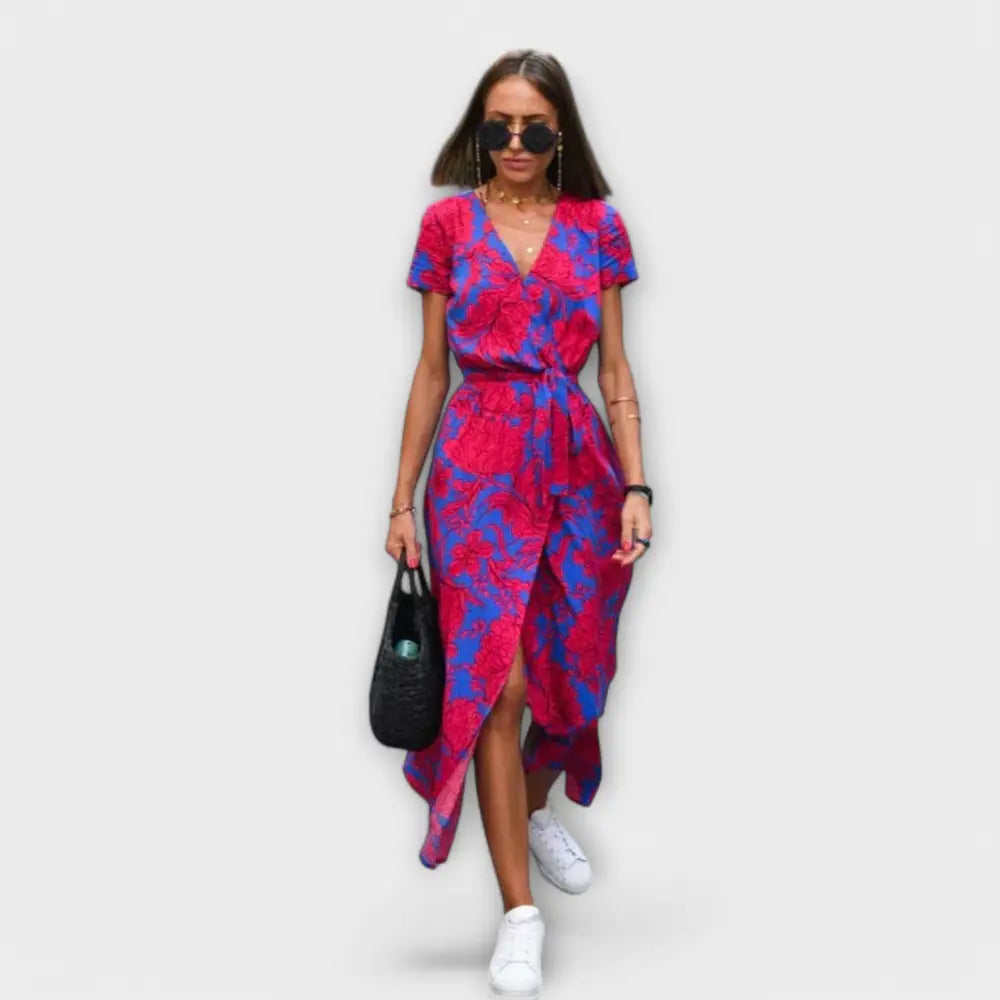 Vestido Lía – Elegancia y Comodidad Todo el Día - Rojo azul / S - Vestidos