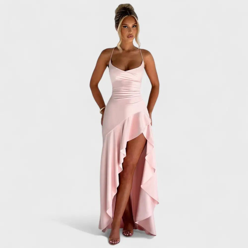 Vestido Maxi Valentina Rosa Suave – Elegancia Con Toque Romántico - Vestidos