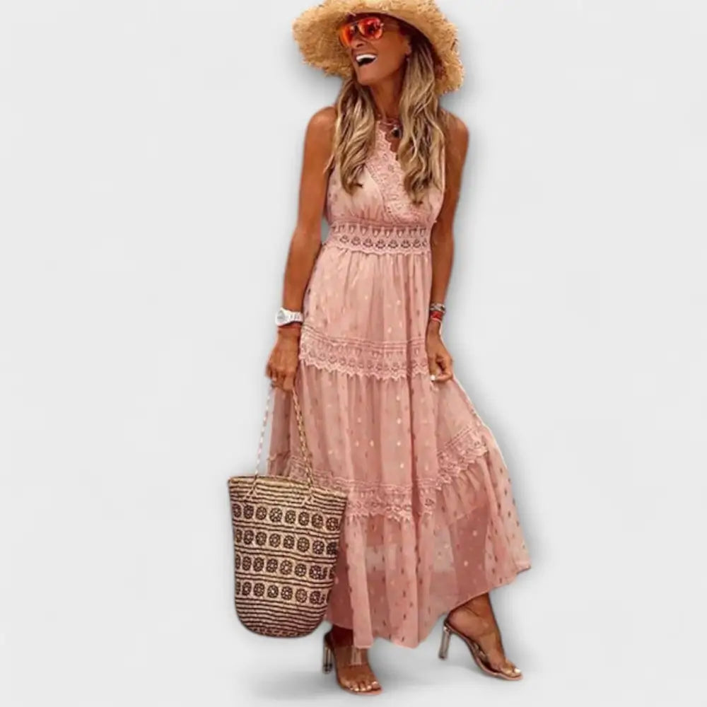Victoria – Vestido Encanto Boho Con Toques Elegantes - Pink / S - Vestidos
