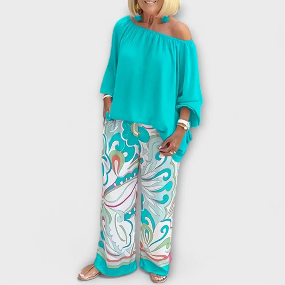 Yesenia – Conjunto de Dos Piezas Elegante para un Look Fresco - Türkis / S - CONJUNTOS